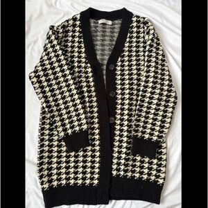 Houndstooth Cardigan Sweater